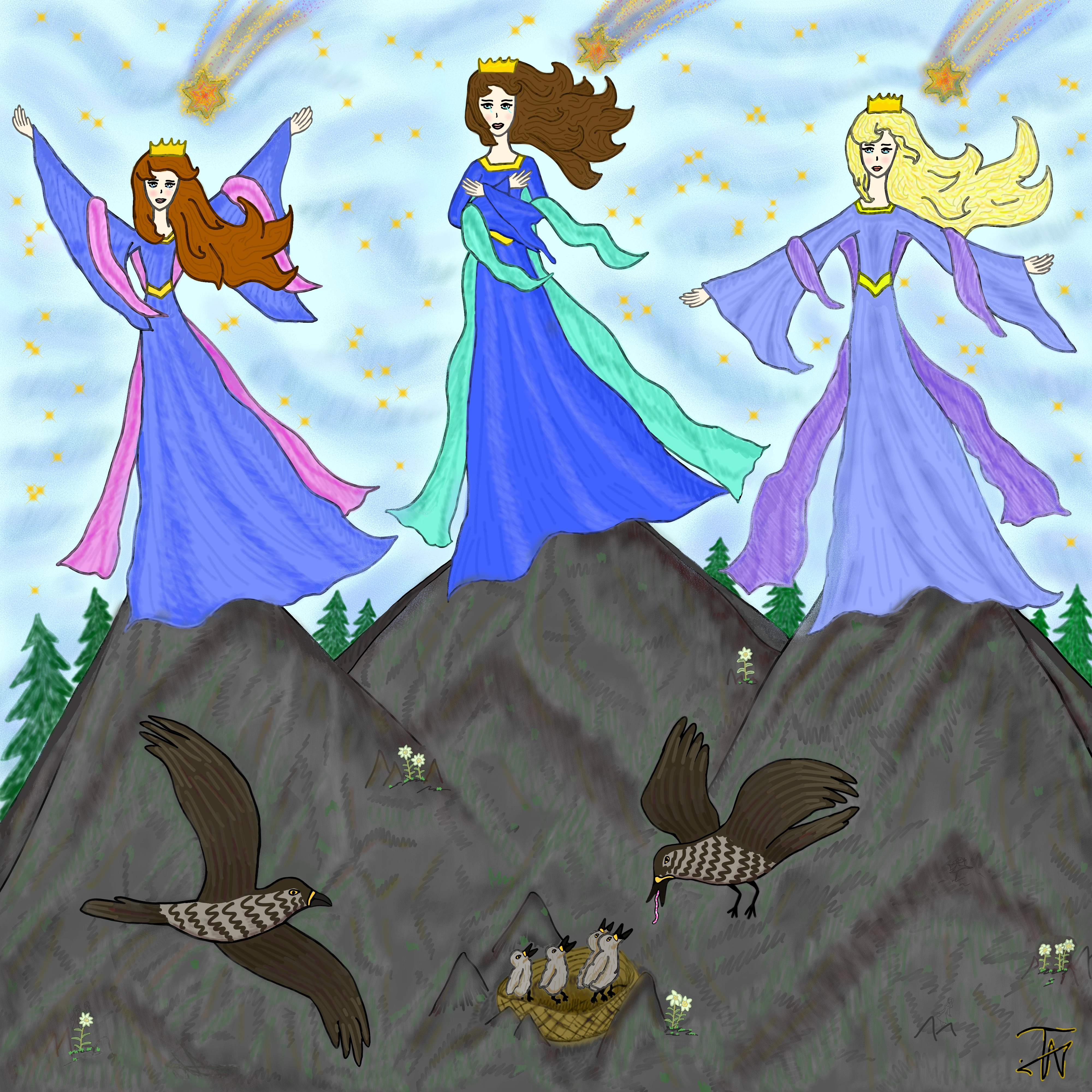 Ilustrație - Jertfa celor trei domnițe